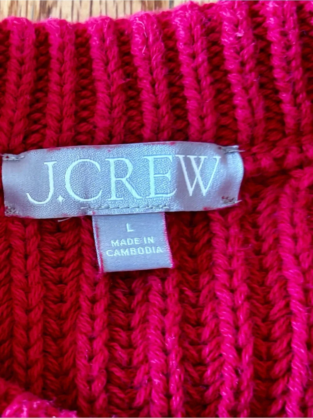 J. Crew Ribbed Crewneck Sweater in Red